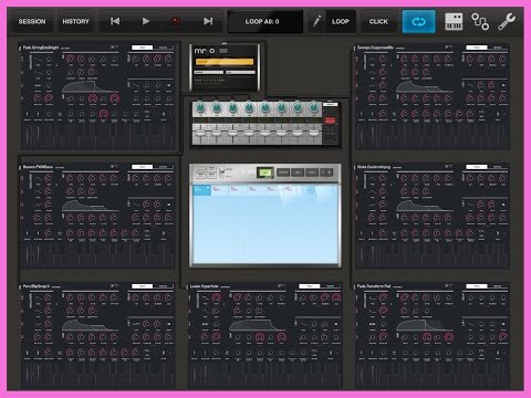 Phase 84 Synth by Retronyms Running x7 in TableTop, Demo for iPad