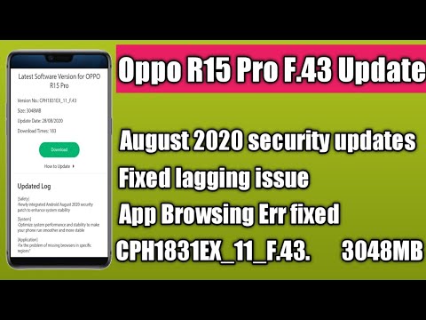 Oppo R15 pro F.43 Update | Oppo R 15 Pro August 2020 software update | Oppo R15 pro new update