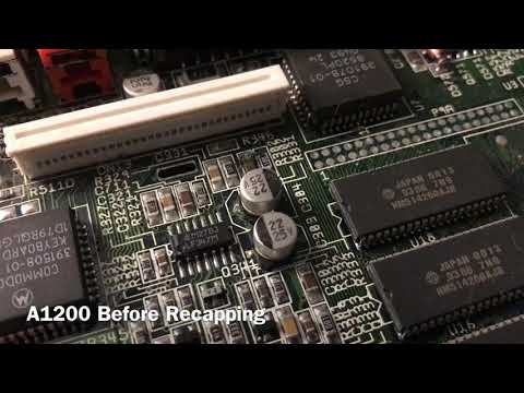 Amiga 1200 before and after recapping