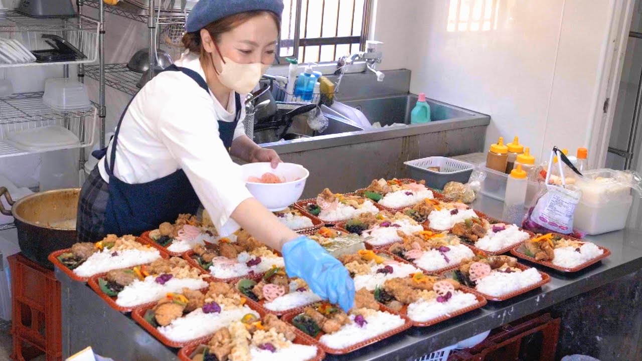 A Japanese famous lunchbox shop makes large quantities starting at 3am. お弁当 デカ盛り
