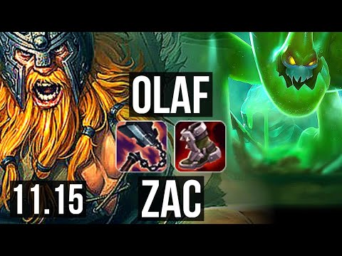 OLAF vs ZAC (JUNGLE) | Rank 5 Olaf, 5/1/7 | KR Challenger | v11.15