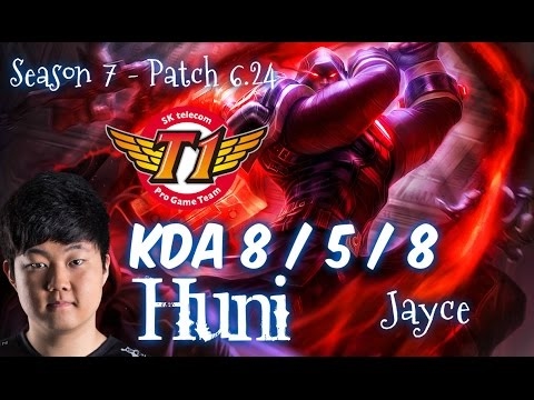 SKT T1 Huni JAYCE vs RIVEN Top - Patch 6.24 KR Ranked