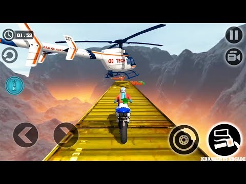 Impossible Motor Bike Tracks 3D: Levels 3 to 8 Blue MotorBike Driving - Android GamePlay 2019