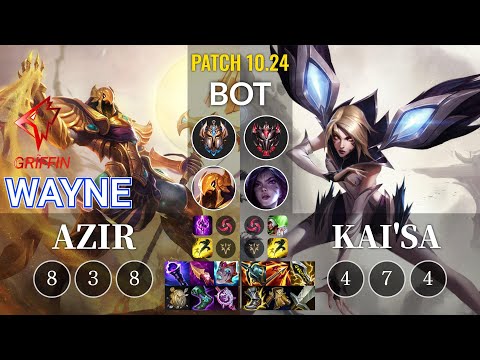 GRF Wayne Azir vs Kai'Sa Bot - KR Patch 10.24