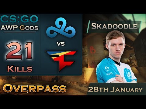 CSGO Skadoodle vs FaZe - POV ELEAGUE - AWP Gameplay - Overpass