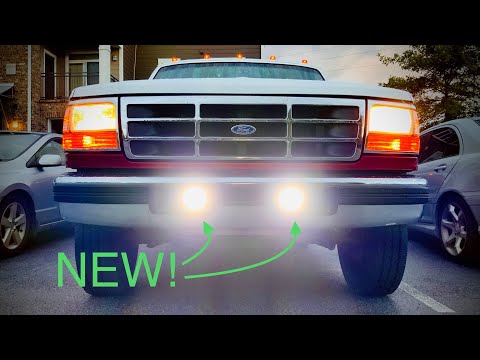 Install LED Fog Light Pods - 96' Ford F-350 OBS Stock Bumper
