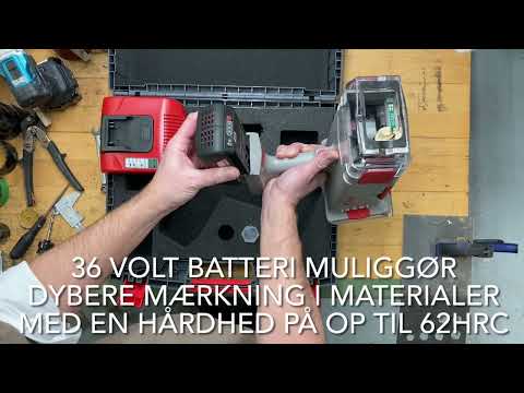 Intro til og demo af PRYOR Marking Technology PortaDot 60-30 TOUCH batteridrevet bærbar mærkemaskine