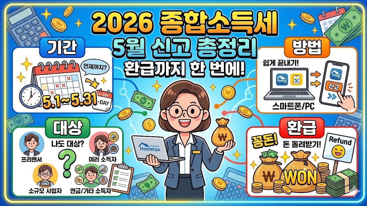 2026 종합소득세 5월 신고 총정리 환급금 1원도 놓치지 않고 다 받는 법
