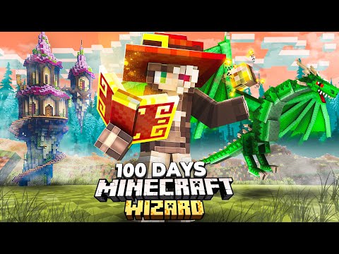 I Spent 100 Days as a WIZARD in an Enchanted Minecraft World!