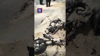 Download lagu RXZ, skuter bertembung dan terbakar, tiga termasuk kanak-kanak cedera mp3