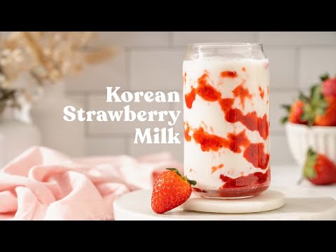 Korean Strawberry Milk recipe 🍓🥛 — Easy Cafe at Home