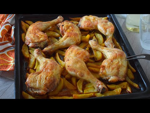 POLLO AL HORNO, con patatas y ALIÑO CASERO, ¡FÁCIL y delicioso!