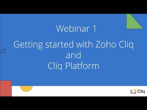 Getting started with Cliq and Cliq Platform