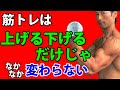 筋トレは「上げる・下げる」だけでは不十分。もっと効かせるやり方で筋肉を早くつける方法!全てのトレーニングで使える。ダンベルでもマシンでも。ベンチプレス アームカール ラットプルダウン 腹筋