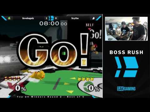 Boss Rush SmashG0D Top 24 WR2 - ilovebagelz (Captain Falcon/Luigi) vs Scythe (Mewtwo/Pikachu)