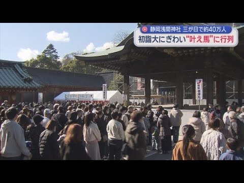 YouTube Video 静岡浅間神社初詣の参拝客でにぎわう　「叶え馬」に行列　3が日で40万人の人出を見込む　静岡市