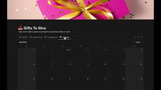 Gift Tracker - Notion