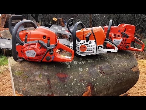 Husqvarna 592xp, Stihl MS 661, Husqvarna 395xp - cutting & racing !!!