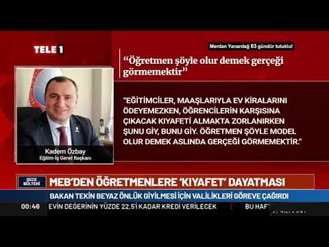 Genel Başkanımız Kadem Özbay, öğretmenlere dayatılan beyaz önlük uygulaması  ile ilgili  Tele1 Tv`ye açıklamalarda bulundu.26/08/2023 | EĞİTİM İŞ