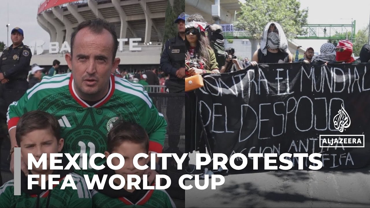 FIFA World Cup: Protests as football returns to Mexico City stadium