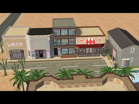 Sims 2 Build: Desert Mafia Plaza (pt2) Bars & Stores