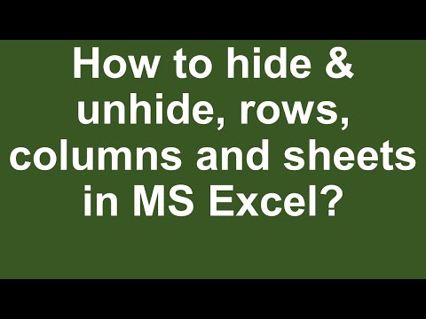 How to hide and unhide rows columns and sheets in MS Excel Urdu Hindi Lesson 13