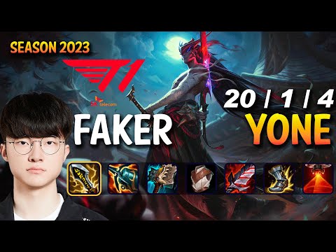 T1 Faker YONE vs RENEKTON Top - Patch 13.21 KR Ranked