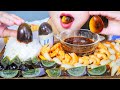 ASMR EATING CENTURY EGG X PICKLED SMALL LEEKS X DRY SHRIMPS EATING SOUNDS LINH ASMR