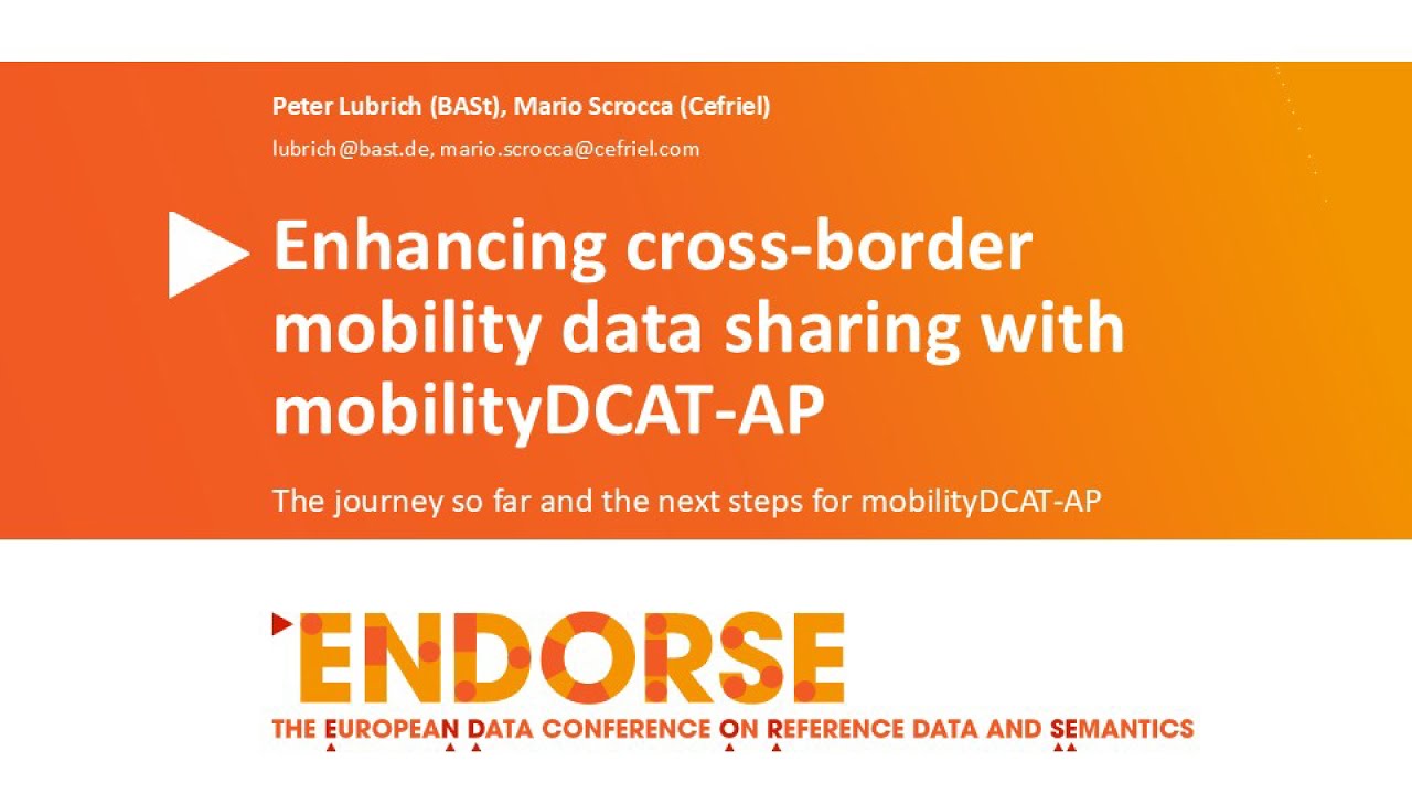 Enhancing cross-border mobility data sharing with mobilityDCAT-AP – Mario Scrocca and Peter Lubrich