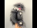 Fluffy Gray Cat Hand Puppet