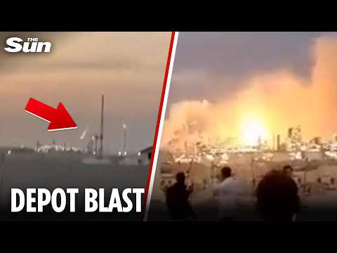 Terrifying moment Iran missiles blitz Bahrain’s biggest oil refinery sparking huge blaze