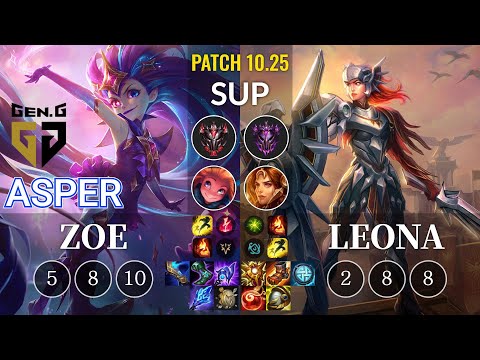 GEN Asper Zoe vs Leona Sup - KR Patch 10.25