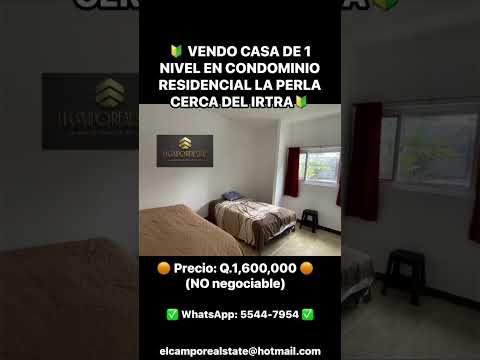 🔰 VENDO CASA DE 1 NIVEL EN CONDOMINIO RESIDENCIAL LA PERLA MUY CERCA DE LOS PARQUES DEL IRTRA 🔰