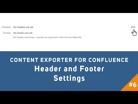 Content Exporter for Confluence - Header and Footer Settings