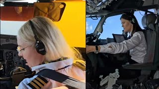 Airplanes Taking Off And Landing Cockpit View | Female Pilot | Airbus Boeing ATR