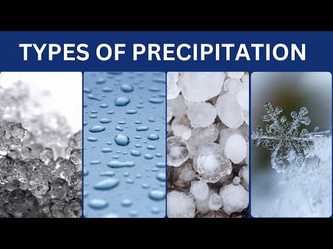 Types of precipitation/Different forms of precipitation/ Rain, hail, snow, sleet