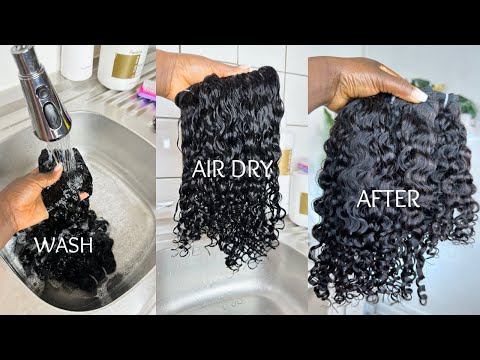 HOW TO PROPERLY WASH CURLY HAIR BUNDLES AT HOME LIKE A...
