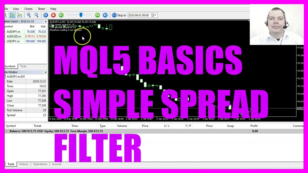 LEARN MQL5 TUTORIAL BASICS 73 - SIMPLE SPREAD FILTER