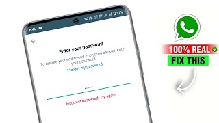 Whatsapp Backup Restore End To End Encryption Password Problem | Whatsapp Backup Password Forgot