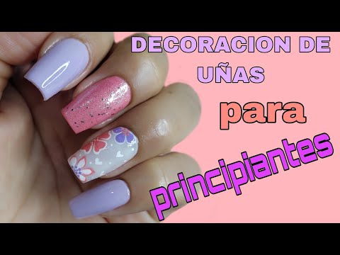 Diseño de uñas Para PRINCIPIANTES/uñas Decoradas con flores /Uñas Lila. 💅😍