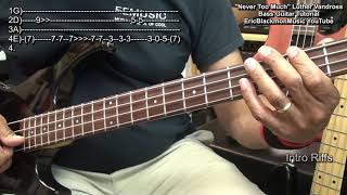NEVER TOO MUCH Luther Vandross Bass Guitar Lesson - Marcus Miller @ericblackmonmusicbass9175