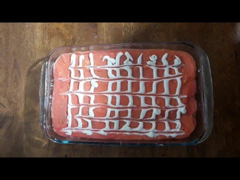 الكيكه البارده بكريمة الكسترد والجلي طعمها لا يوصف سهله جدا