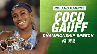 Tennis Channel Coco Gauff Championship Speech | 2025 Roland Garros
