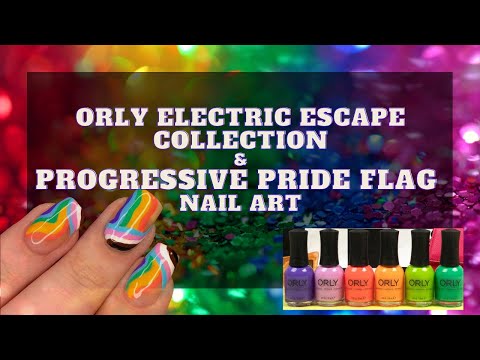 Orly Electric Escape & Progress Pride Nail Art: I fried my brain like an egg to make this 😬