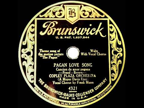 1929 HITS ARCHIVE: Pagan Love Song - Copley Plaza Orchestra (Frank Munn, vocal)