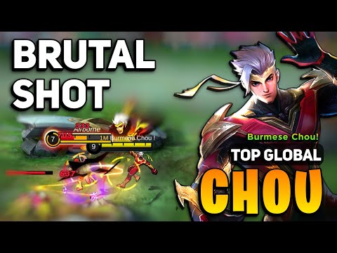 BRUTAL SHOT! Chou Best Build 2023 [ Chou Top 1 Global Gameplay ] By Burmese Chou! - Mobile Legends