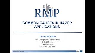 Common Causes in HAZOP Applications