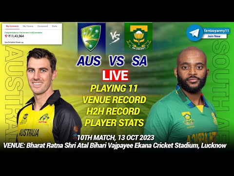 🔴LIVE AUS vs SA Live Prediction| AUS vs SA | South Africa vs Australia 10th ODI