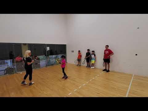 Junior Racquetball Hit Ball Into Back Wall Backhand