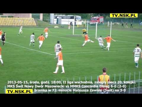 tv.nsk.pl 2013-05-15 MKS Świt Nowy Dwór Mazowiecki - MMKS Concordia Elbląg 6-0 (2-0) bramka 3-0